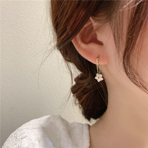 Flower Rhinestone Earrings 925 silver